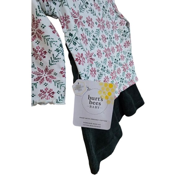 Burts Bees Baby Girl 2-Piece Organic Cotton Dress Set Bodysuit  Corduroy Overall - Picture 4 of 5